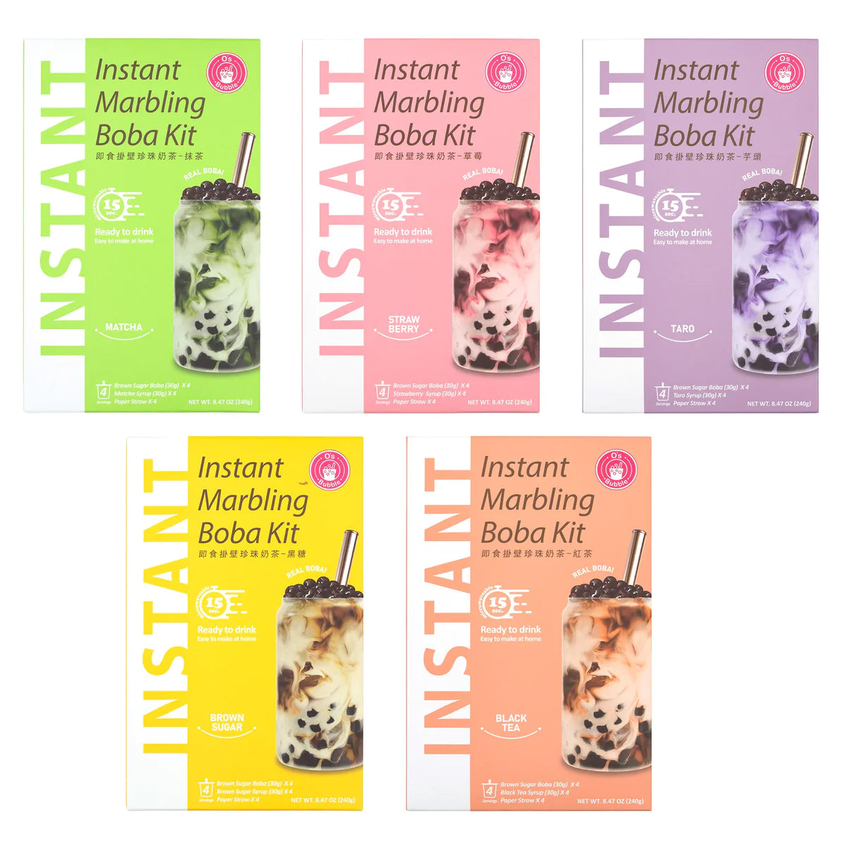 Instant Bubble Tea Boba Kit in 15min 240g