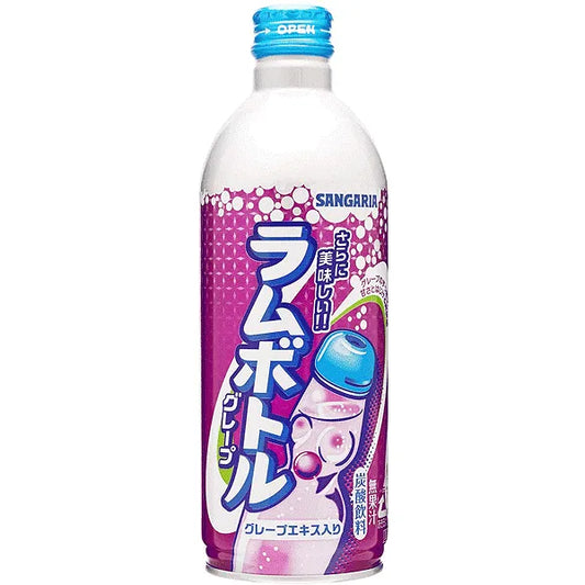 Sangaria Ramu Bottle Ramune Soda Grape 500ml