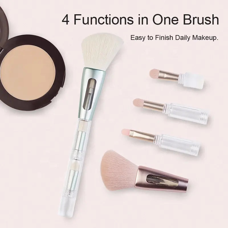 4-in-1 Makeup Brushes for Eyeshadow and Blush - Multifunctional Beauty Tool