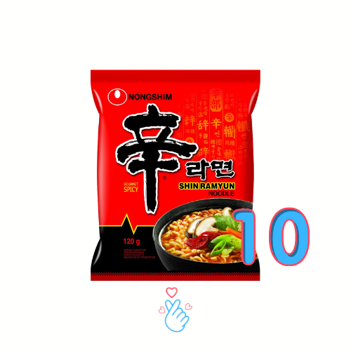 10X Koreaanse Nongshim Shin Ramyun Instantnoedels Pittig