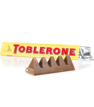 Gele verpakking chocolade toblerone